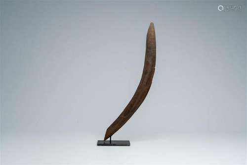 An Australian engraved wooden aboriginal boomerang, 19th/20t...