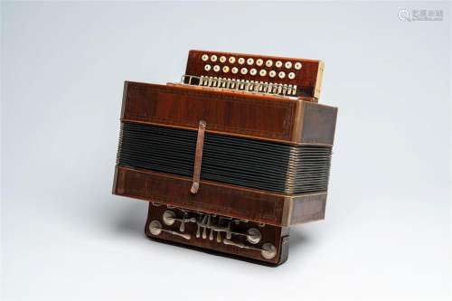 A Belgian 'Van Houtte' diatonic 'lepelbasser' accordion with...