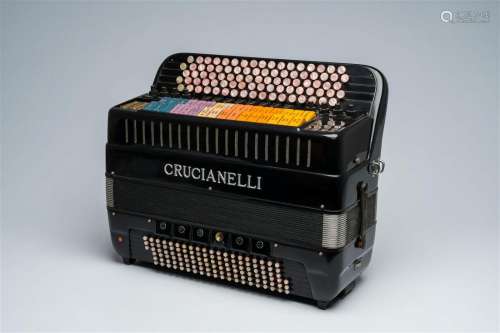 An Italian 'Crucianelli' chromatic accordion with button key...