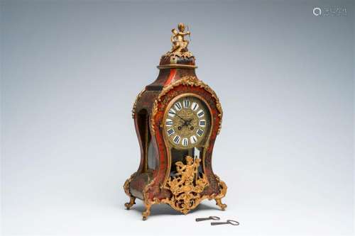 A French gilt bronze mounted tortoiseshell and brass marquet...