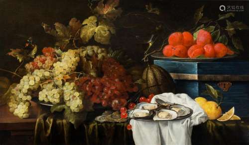 Alexander Coosemans (1627-1689): Still life with fruit and o...