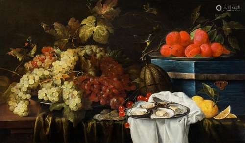 Alexander Coosemans (1627-1689): Still life with fruit and o...