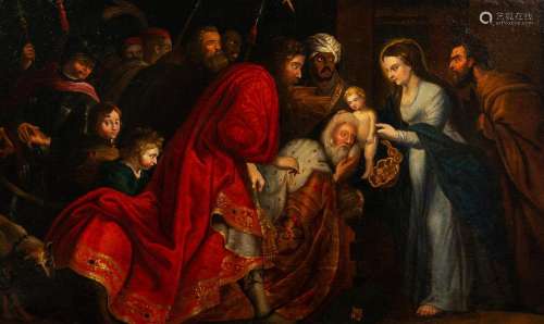 Flemish school: The adoration of the magi, oil on canvasn ea...