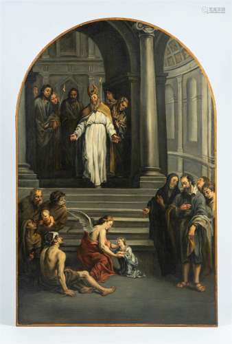 Flemish school: The mercy, oil on canvas, 18th C.