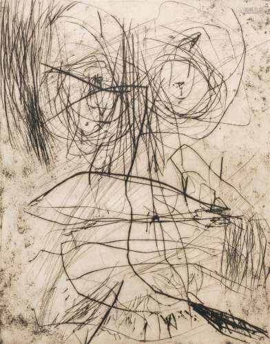 Asger Jorn (1914-1973): Composition, etching, dated (19)66