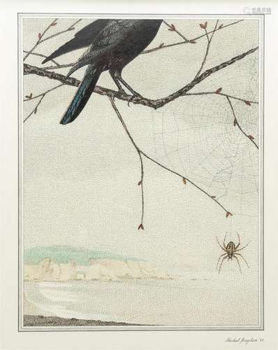 Michel Buylen (1953): Spider web, mixed media on paper, date...