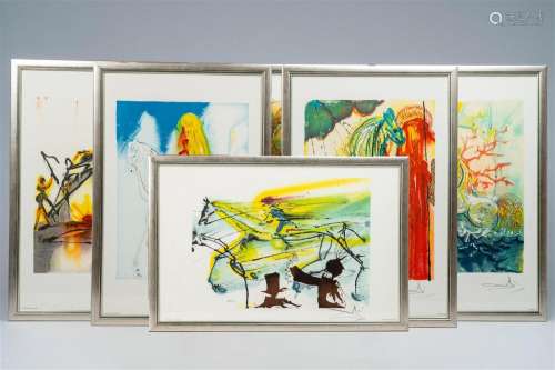 Salvador Dali (1904-1989): Six lithographs in colours, dated...