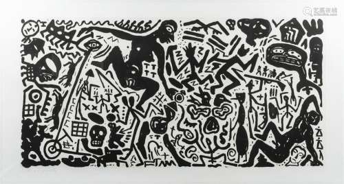 A.R. Penck (Ralf Winkler, 1939-2017): Untitled, aquatint, ed...