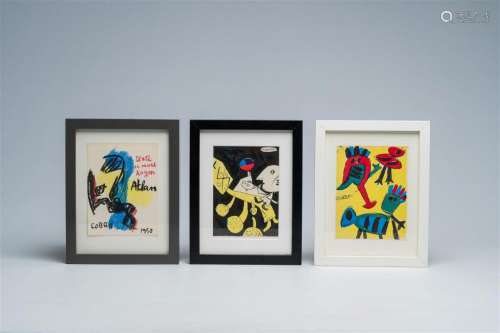 Three lithographs in colours of the series 'Artistes libres....