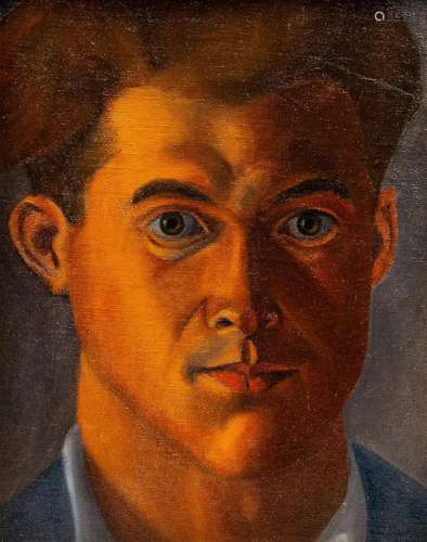 Gaston Relens (1909-2011): Self portrait, oil on canvas maro...