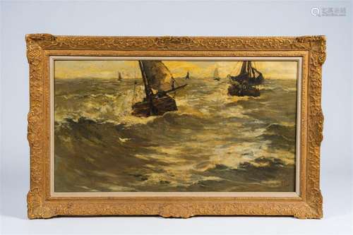 Armand Apol (1879-1950): Marine, oil on canvas, dated 1904 (...