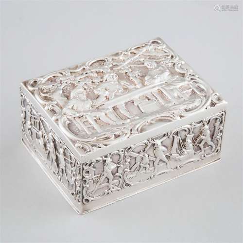 German Silver Rectangular Box, Jean Schlingloff, Hanau, ear