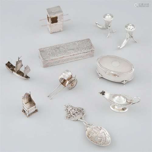 Group of English, Continental and Asian Silver Small Articl