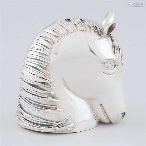 Italian Silver Horse's Head, Buccellati, Milan, 20th centur