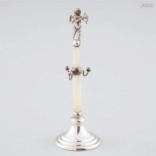 English Silver and Mother of Pearl Jewellery Stand, Birming
