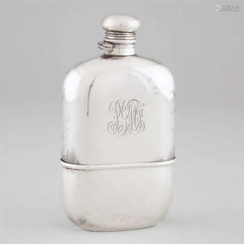 American Silver and Glass Spirit Flask, J.E. Caldwell & ...
