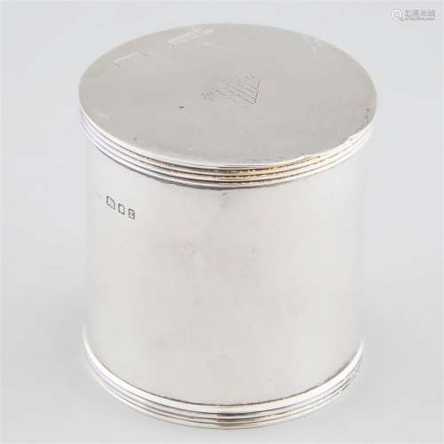 English Silver Tobacco Jar, London, 1932, height 3.3 in — 8