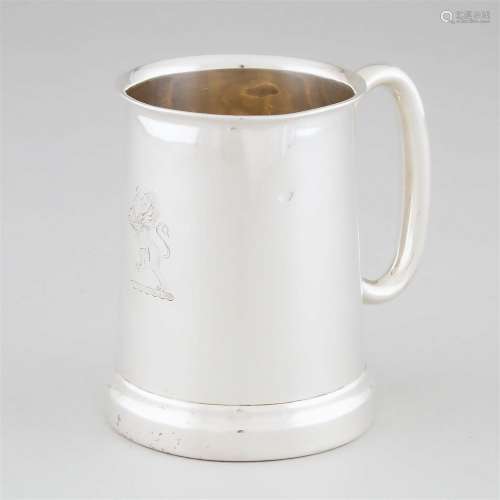 English Silver Glass-Bottomed Pint Mug, Sydney Hall & Co...