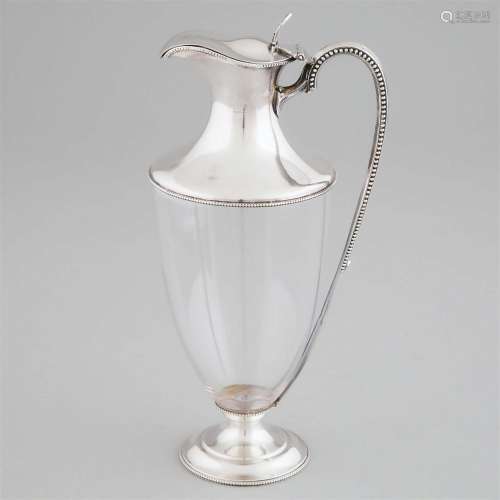 Victorian Silver Mounted Glass Claret Jug, William & Geo...