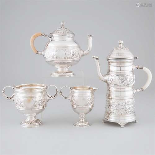 Victorian Silver Aesthetic Movement Tea and Coffee Service,