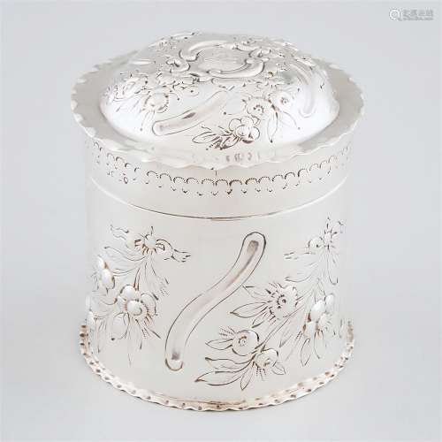 Victorian Silver Canister, William Comyns, London, 1887, he