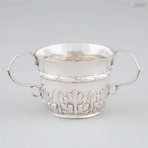 William & Mary Silver Caudle Cup, London, 1690, height 2...
