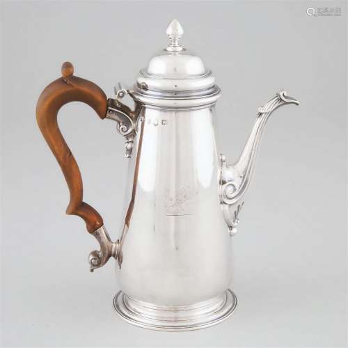 George II Silver Coffee Pot, Thomas Whipham, London, 1750,