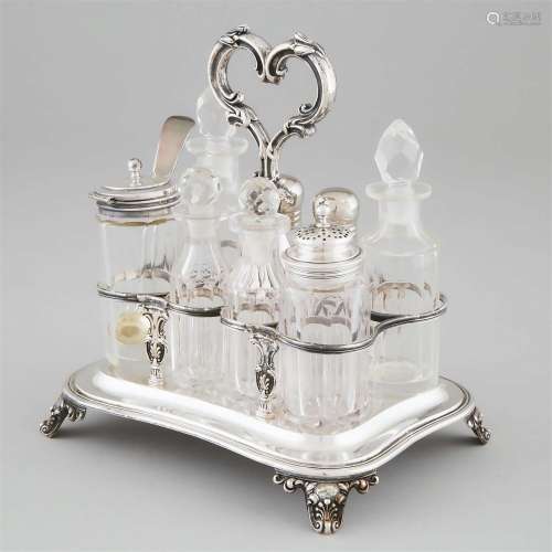 Early Victorian Silver Eight-Bottle Cruet Frame, Charles Re
