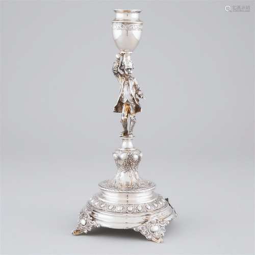 Austrian Silver Figural Candlestick, Vienna, late 19th cent