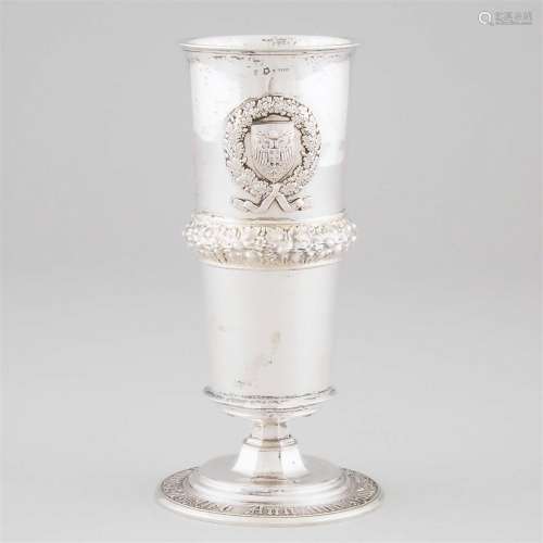 Austrian Silver Armorial Beaker Vase, Vienna, late 19th cen