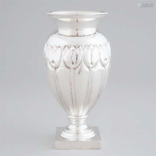 Italian Silver Vase, Enzo Cerfagli, Florence, 20th century,
