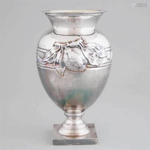 Large Italian Silver Vase, Enzo Cerfagli, for Nardi Gioiell