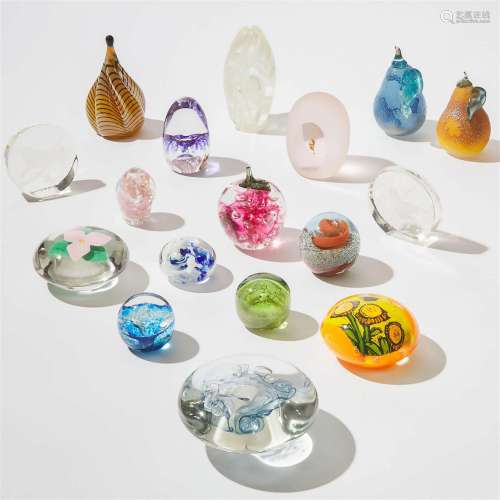 Collection of Seventeen Canadian Studio Glass Paperweights,