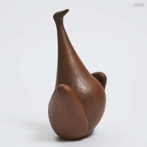 Brooklin Pottery Bird, Theo Harlander, 1960s, height 13.3 i