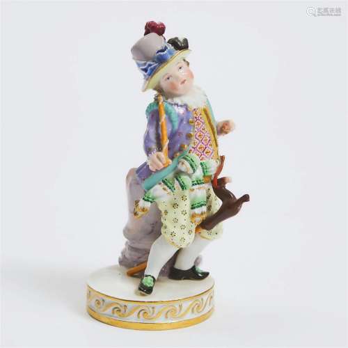 Meissen Figure of a Boy with Hobbyhorse, late 19th century,
