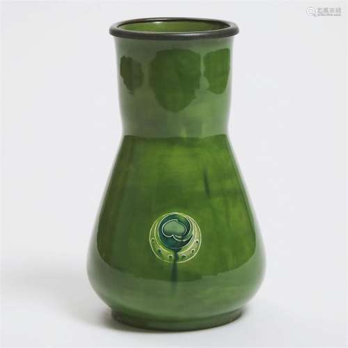 Macintyre Moorcroft Green Flamminian Vase, for Liberty &...