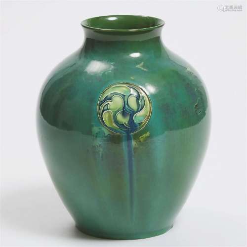 Macintyre Moorcroft Blue-Green Flamminian Vase, for Liberty