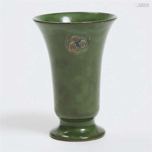 Moorcroft Green Flamminian Vase, c.1914-16, height 5.6 in —