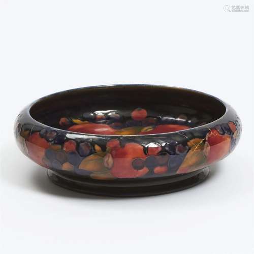 Moorcroft Pomegranate Shallow Bowl, c.1925, height 3.3 in —
