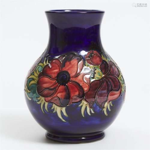 Moorcroft Anemone Vase, 1980, height 9.3 in — 23.5 cm