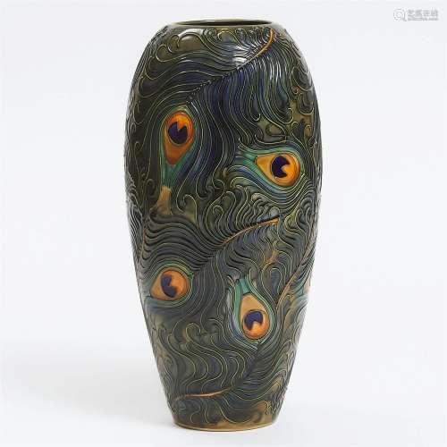 Moorcroft Large Phoenix Vase, 1999, height 14.1 in — 35.7 c