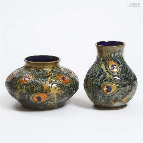 Two Moorcroft Phoenix Vases, c.1998, height 6.1 in — 15.5 c