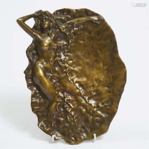 Large Austrian Erotic Gilt Bronze Vide Poche, early 20th ce