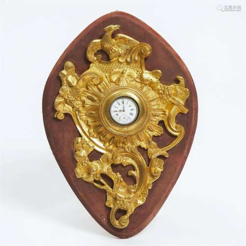 Continental Rococo Style Gilt Bronze Wall Watch Pocket, 19t