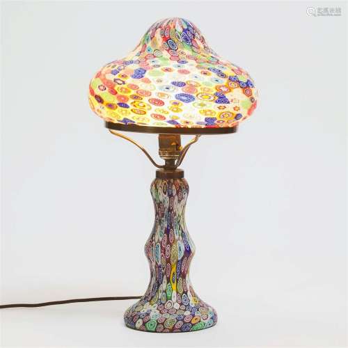 Murano Millefiori Glass Table Lamp, mid 20th century, heigh