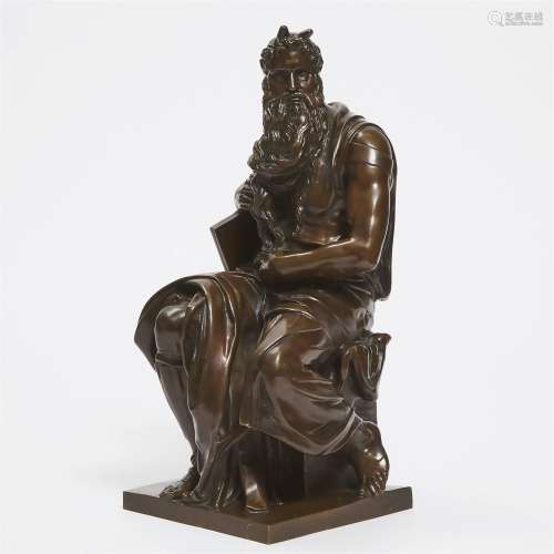 Ferdinand Barbedienne Patinated Bronze Model of Moses, afte