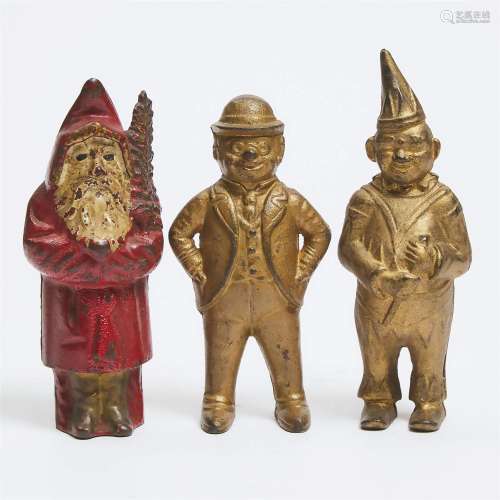 Three Painted Cast Iron Figural Still Banks, 19th century,