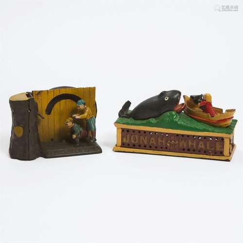 Two American Painted Cast Iron Mechanical Banks, 20h centur