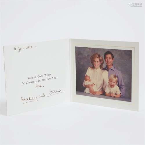 Charles and Diana Christmas Card, 1984, 6 x 7 in — 15.2 x 1