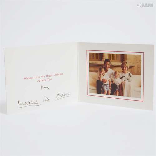 Charles and Diana Christmas Card, 1987, 6 x 8 in — 15.2 x 2